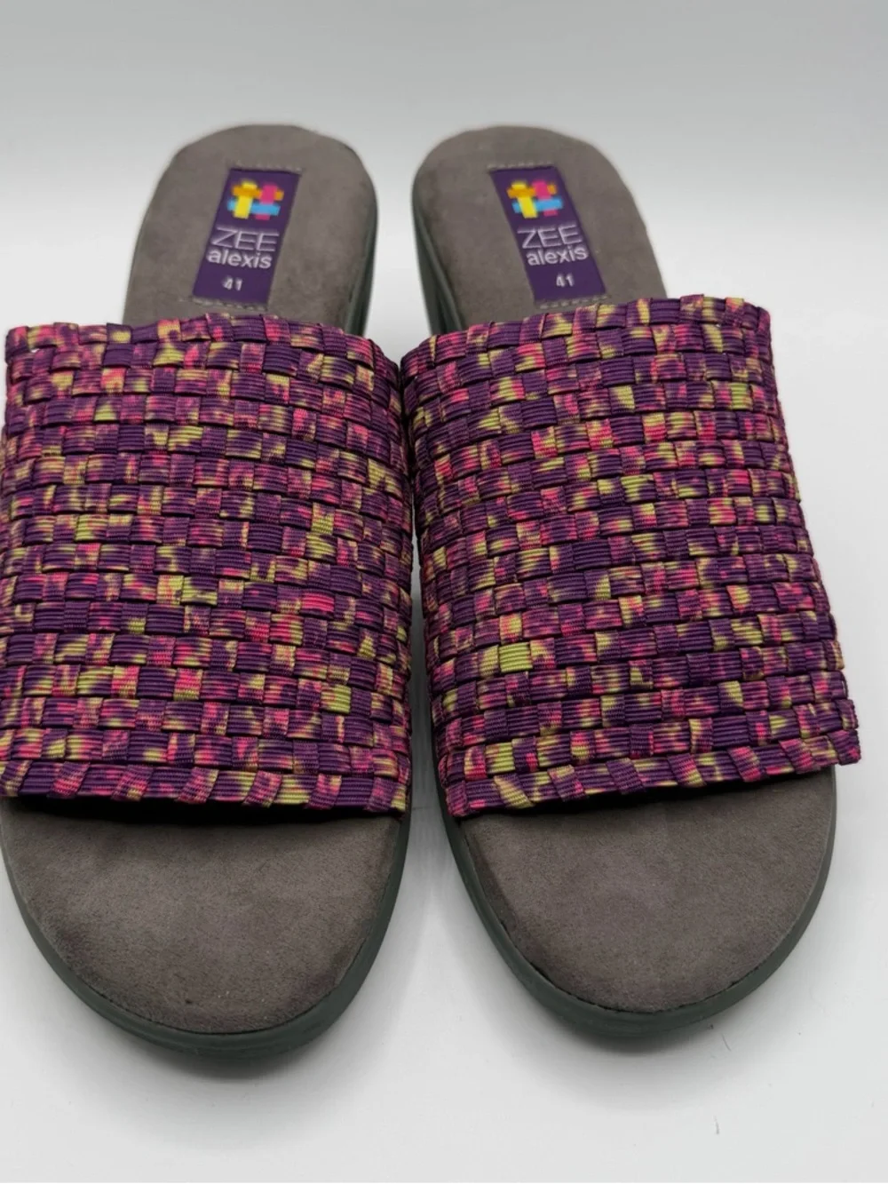 Zee Alexis Woven Platform Wedge Slide Sandals Womens EU 41 US 10 Multicolor